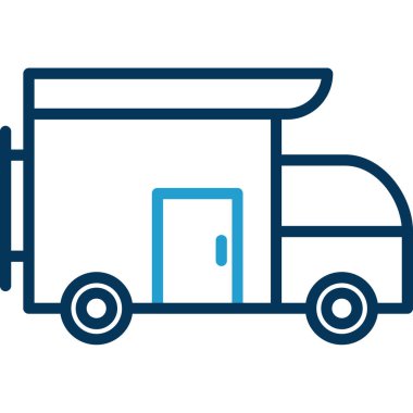 Camper van simge vektör çizim