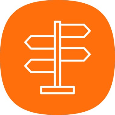 Yön, işaret direği simgesi. Basit vektör illüstrasyonu