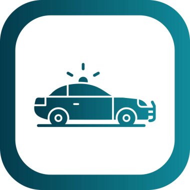 Polis arabası simgesi, vektör illüstrasyonu