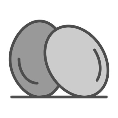 Beyaz arka planda gri yumurtalar.