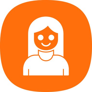 kız düz simgesi, vektör illüstrasyonu