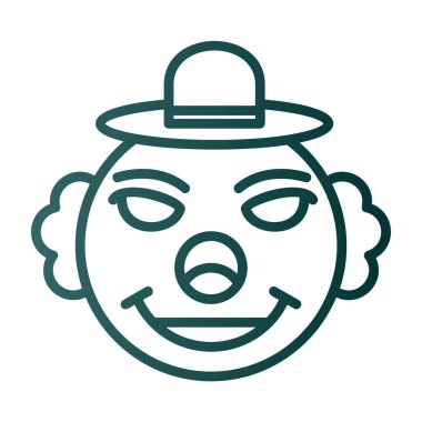 Palyaço vektör illüstrasyonu, simge ögesi arkaplanı                  