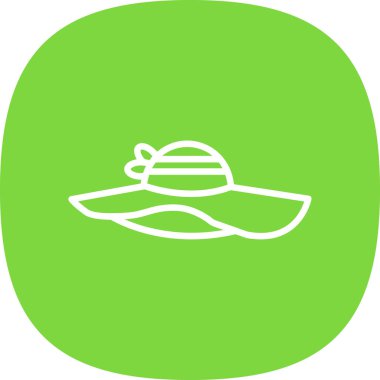 güneş şapkası simgesi, vektör illüstrasyonu