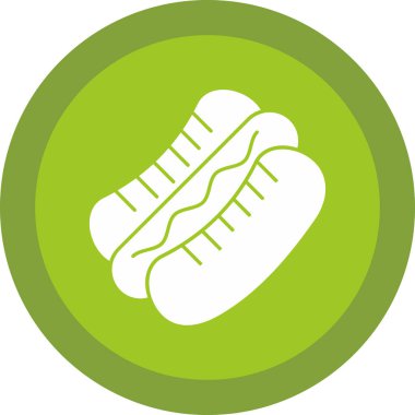 Hot dog simgesi, vektör illüstrasyonu basit tasarım