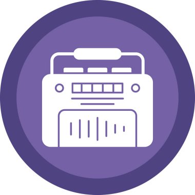 Retro radyo ikonu. Basit vektör illüstrasyonu