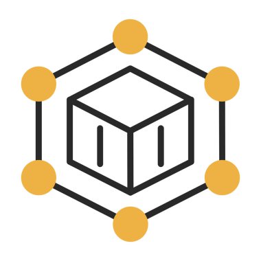 Blockchain simgesi, vektör illüstrasyonu basit tasarım