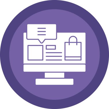 çevrimiçi alışveriş simgesi, vektör illüstrasyonu