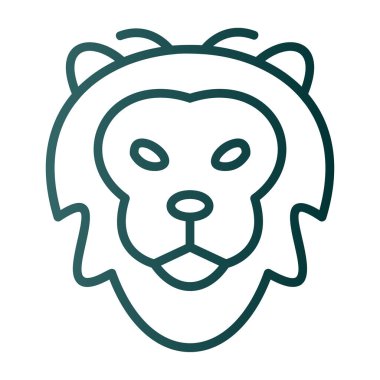 Aslan başı simgesi, vektör illüstrasyonu basit tasarım