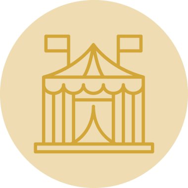 Sirk çadırı simgesi basit tasarım illüstrasyonu beyaza izole edildi 