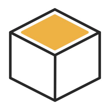 Küp simgesi, vektör illüstrasyon tasarımı