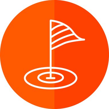 Golf bayrağı simgesinin vektör illüstrasyonu 