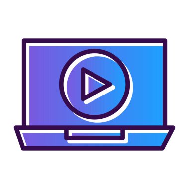 Simge vektörünü çal. Dolu mavi tabela. renk kontur sembolü resimlemesi