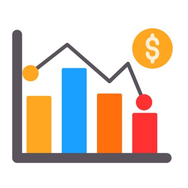 Pazar dalgalanması simgesi, vektör illüstrasyonu