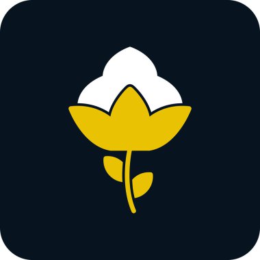 Pamuk çiçek simgesinin vektör illüstrasyonu 