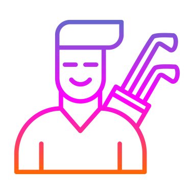 Golfçü web simgesi, vektör illüstrasyonu 