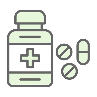 ilaç ve sağlık hizmetleri hattı ve biçim ikonu vektör tasarımını doldur