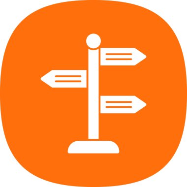 Yön, işaret direği simgesi. Basit vektör illüstrasyonu