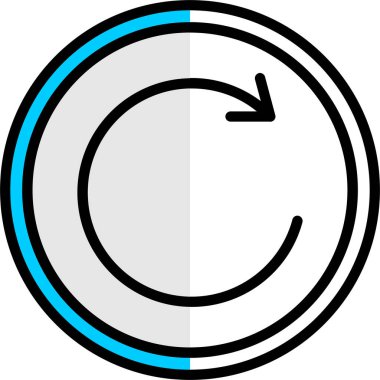 Saatin tersi yönde düz vektör simge döndürmek