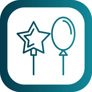 Balonlar. Web simgesi basit illüstrasyon  