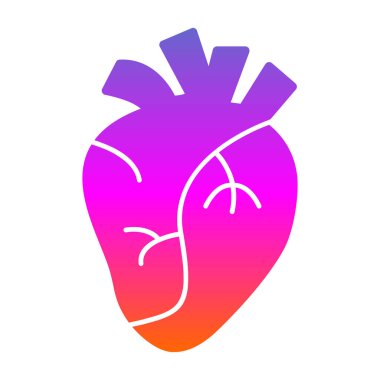 İnsan kalbi simgesi, vektör illüstrasyonu basit tasarım