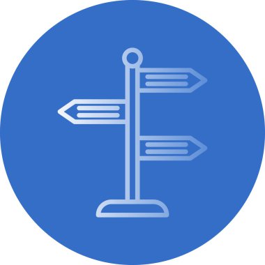 Yön, işaret direği simgesi. Basit vektör illüstrasyonu