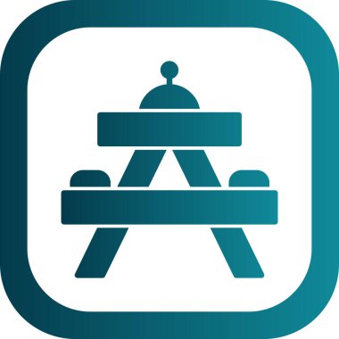 Bir piknik tablosu simgesinin vektör çizimi 