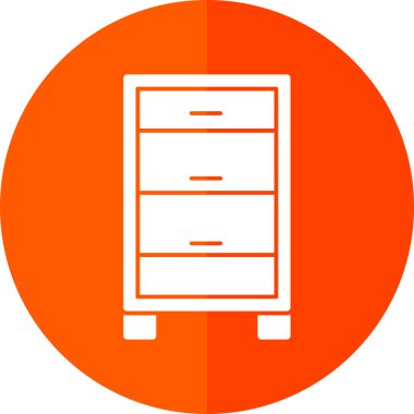 Çekmeceler, mobilya simgesi, basit illüstrasyon 