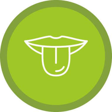 dil dışarı yüz simgesi, vektör illüstrasyonu 