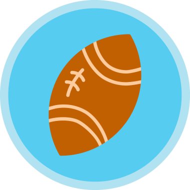 Düz stil rugby topu simgesi