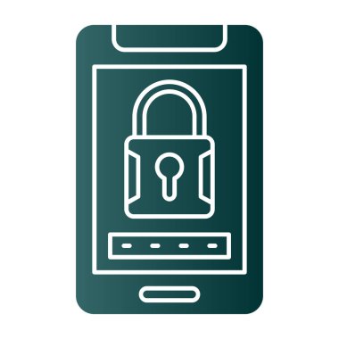 akıllı telefon güvenlik simgesi, vektör illüstrasyonu 