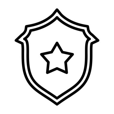 Yıldız vektör simgesine sahip kalkan