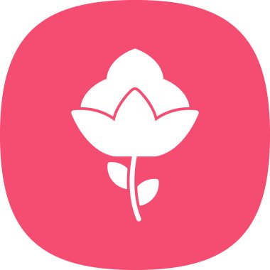 Pamuk çiçek simgesinin vektör illüstrasyonu 