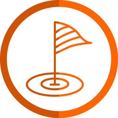 Golf bayrağı simgesinin vektör illüstrasyonu 