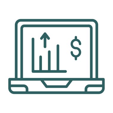 dizüstü bilgisayar simgesi, vektör illüstrasyonu basit tasarım