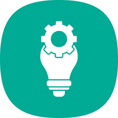 Dişli simgesi olan ampul, vektör illüstrasyon grafik tasarımı