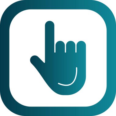 Sol parmak simgesi ile el, basit vektör illüstrasyonu