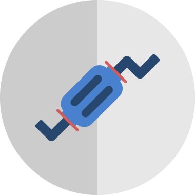 Egzoz borusu sistemi vektör simgesini özetliyor. Sembol, logo