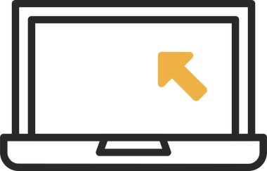 Basit dizüstü bilgisayar simgesi, vektör illüstrasyonu