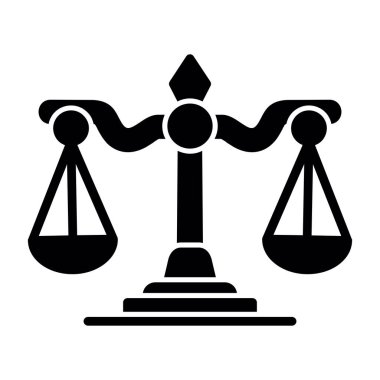 Adalet ve hukuk simgesi, vektör illüstrasyonu