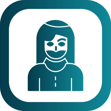 Sakallı kadın simgesi, vektör illüstrasyonu