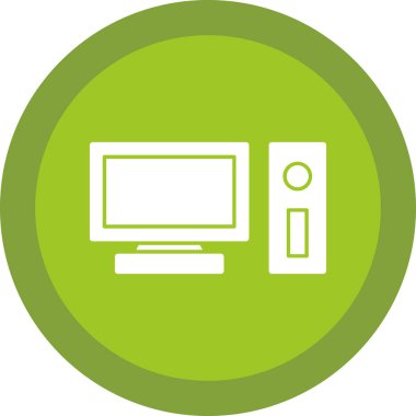 pc bilgisayar simgesinin vektör illüstrasyonu 