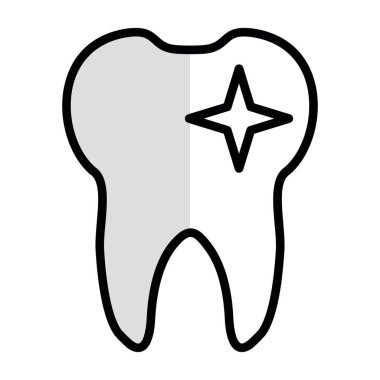 Diş düzlüğü simgesi, vektör illüstrasyonu