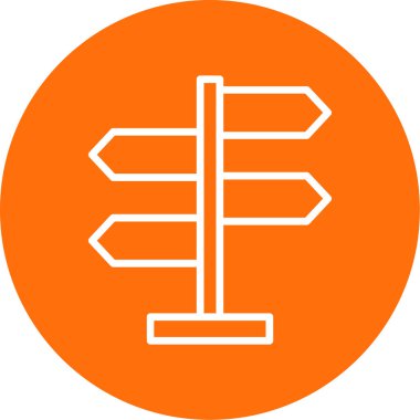 Yön, işaret direği simgesi. Basit vektör illüstrasyonu