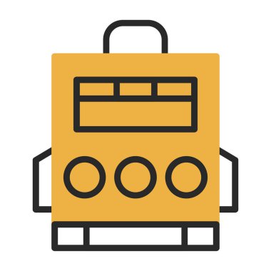 sırt çantası simgesi, grafik tasarımı, vektör illüstrasyonu 