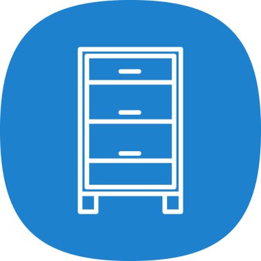 Çekmeceler, mobilya simgesi, basit illüstrasyon 