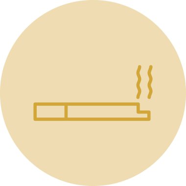 Sigara içiyorum. Web simgesi basit illüstrasyon