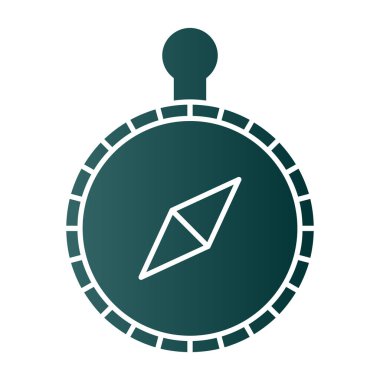 pusula düz simgesi, vektör illüstrasyonu