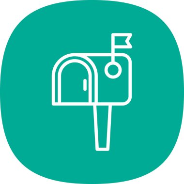 Posta kutusu düz simgesi, vektör illüstrasyonu