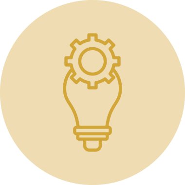 Dişli simgesi olan ampul, vektör illüstrasyon grafik tasarımı