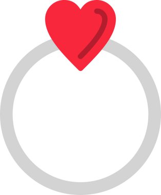 Kalp taşlı nişan yüzüğü. Vektör illüstrasyonu.